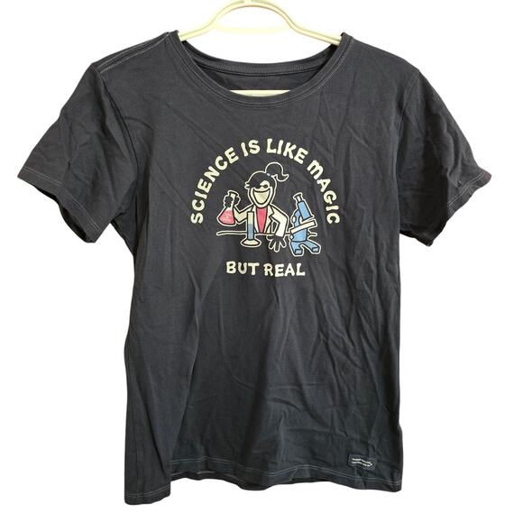 Life Is Good Tops - Life Is Good Science Is Like Magic But Real STEM Women/s Crusher Tee Small